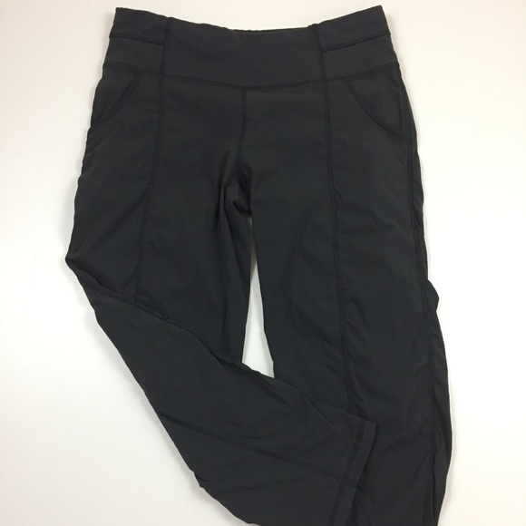 Lucy Pants - LUCY Dark Gray Ruching Fabric Active Crop Pants